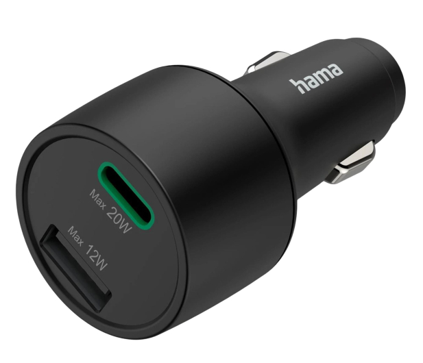 Hama ŁADOWARKA SAMOCHODOWA 32W, PD/QC 1X USB-C, 1X USB-A, CZARNA - 1318749 - zdjęcie